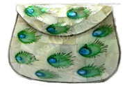 ANTIQUE SLIVER MOP RESIN CLUTCH BAG