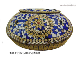 CHIPPED STONE METAL CLUTCH BAG/BOX