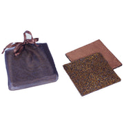 Copper Beaded Square Satin Backed Coasters, Set of 6