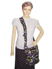 PRINTED COTTON SHOULDER BAG
