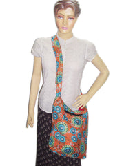 PRINTED COTTON SHOULDER BAG