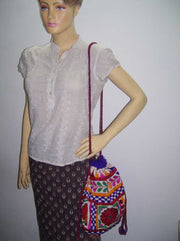 DRAWSTRING EMBROIDERY POTLI  POUCH BAG