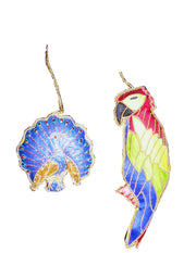EMBROIDERY CHRISTMAS HANGING PARROT & PEACOCK
