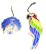 EMBROIDERY CHRISTMAS HANGING PARROT & PEACOCK
