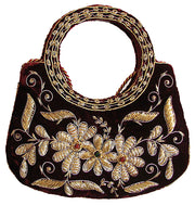 ZARI EMBROIDERY VELVET HAND BAG