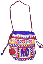DRAWSTRING EMBROIDERY POTLI  POUCH BAG