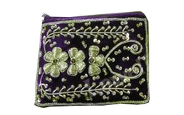 VELVET  ZARI EMBROIDERY COIN PURSE