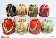Multi color Floral Embroidery Drawstring Gift Bag
