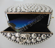Round Metal stud clutch party sling bag
