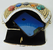 Round Metal stud resin clutch party bag