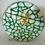Round Mop Inlay Resin Clutch Purse