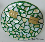 Round Mop Inlay Resin Clutch Purse