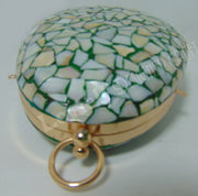 Ballon shape Mop Inlay Resin Clutch Purse
