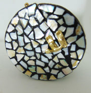 Round Mop Inlay Resin Clutch Purse