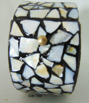 Round Mop Inlay Resin Clutch Purse