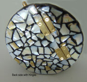 Round Mop Inlay Resin Clutch Purse