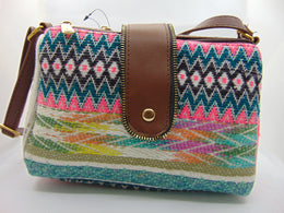 Ikat design and Vegan Leather Shoulder Bag
