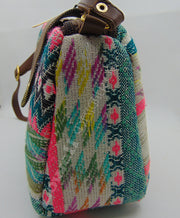 Ikat design and Vegan Leather Shoulder Bag