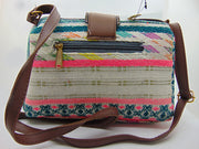 Ikat design and Vegan Leather Shoulder Bag