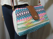 Ikat design and Vegan Leather Shoulder Bag