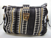 Women Ikat and Vegan Leather Shoulder Bag
