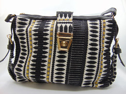 Women Ikat and Vegan Leather Shoulder Bag
