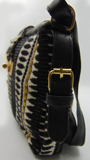 Women Ikat and Vegan Leather Shoulder Bag