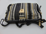 Women Ikat and Vegan Leather Shoulder Bag