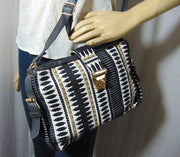 Women Ikat and Vegan Leather Shoulder Bag