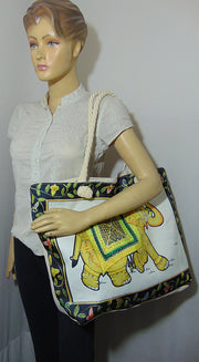 Elephant Print Large Tote bag with coin pouch