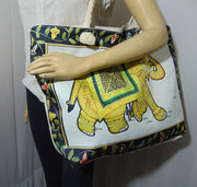 Elephant Print Large Tote bag with coin pouch