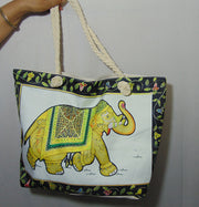 Elephant Print Large Tote bag with coin pouch