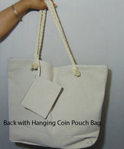 Elephant Print Large Tote bag with coin pouch