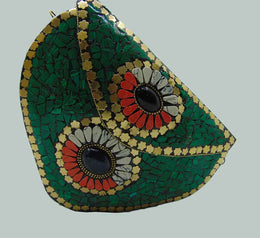 Green Mosaic clutch purse bag