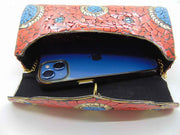 Rectangle Mosaic Metal Box Clutch Bag