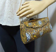 Rectangle golden Mosaic Box Clutch Bag