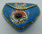 Blue Mosaic clutch purse bag