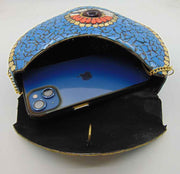 Blue Mosaic clutch purse bag
