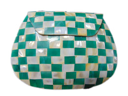 Handmade Resin Mother of Pearl Clutch Bag