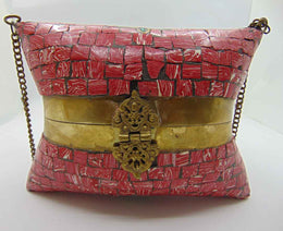 Vintage Antique Brass Pillow Purse