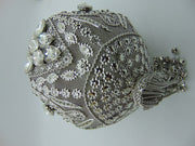Metal mesh Crystals and rhinestones clutch bag