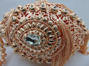 Metal mesh Crystals and rhinestones clutch bag