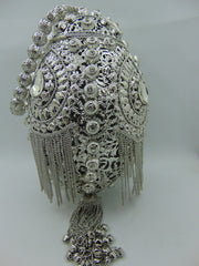 Metal mesh Crystals and rhinestones clutch bag