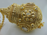 Metal Mesh Gold rhinestones clutch bag