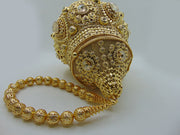 Metal Mesh Gold rhinestones clutch bag