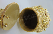 Metal Mesh Gold rhinestones clutch bag