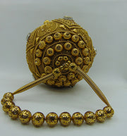 Metal Mesh Gold rhinestones clutch bag