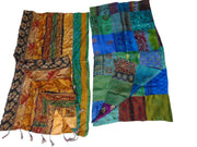 Assorted 4long Patch Long pure Silk reversible Scarves