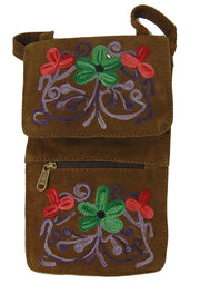 Faux Leather Embroidery sling bag
