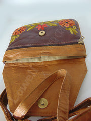 Kashmiri  Embroidery Leather sling bag